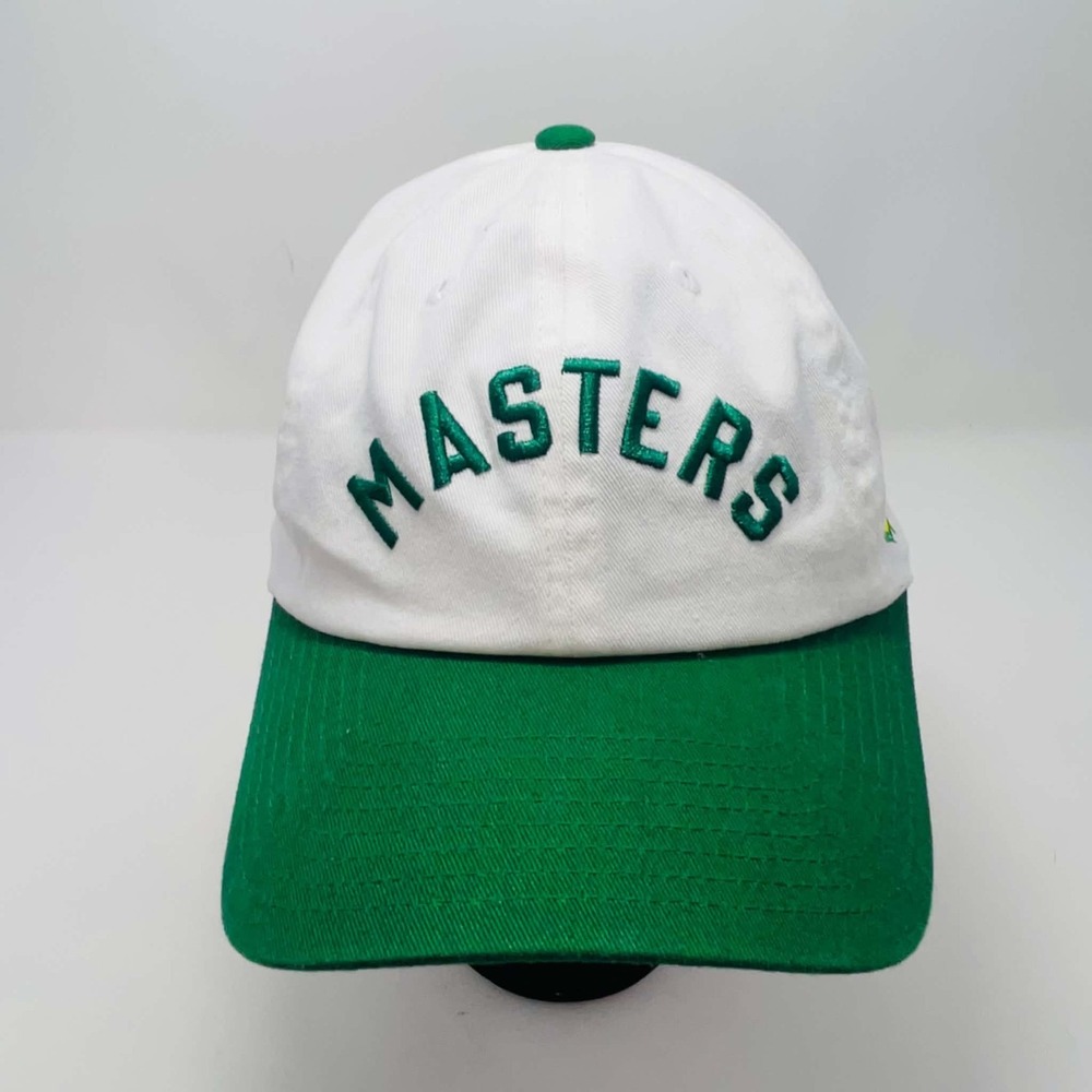 Masters Leaderboard Logo Golf Hat White Green American Needle Augusta Strapback